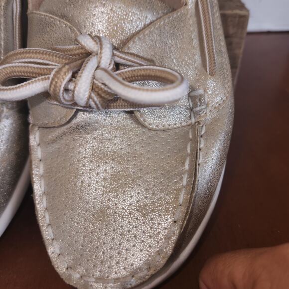 Croft and Barrow with Ortholite Comfort Boat Shoes Womens Size 9M Shimmery Gold - Picture 4 of 8